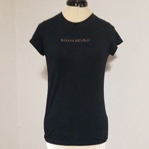 Banana Republic Black Cotton T-Shirt marked size M, for loose fit size S